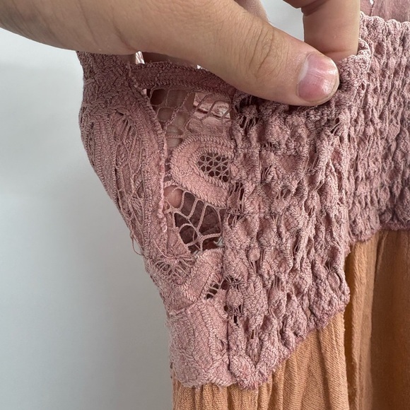 Free People one Adella Frilled boho bohemian Chemise Dress mini size xs - Picture 8 of 14